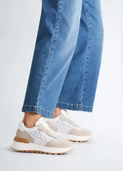 Sneakers con logo strass
