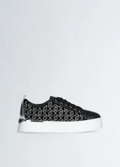 Sneakers con logo strass