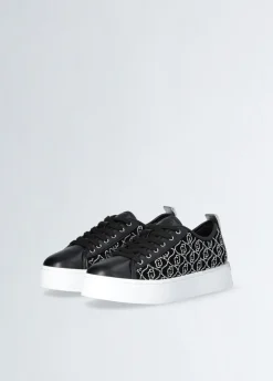 Sneakers con logo strass