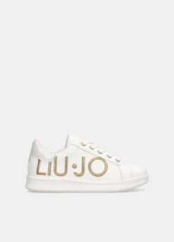 Sneakers con maxi logo glitter