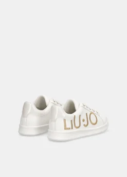 Sneakers con maxi logo glitter