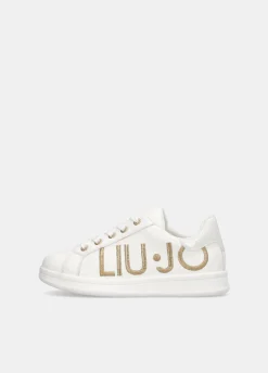 Sneakers con maxi logo glitter