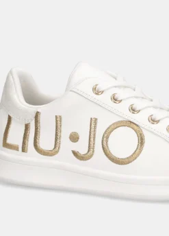 Sneakers con maxi logo glitter