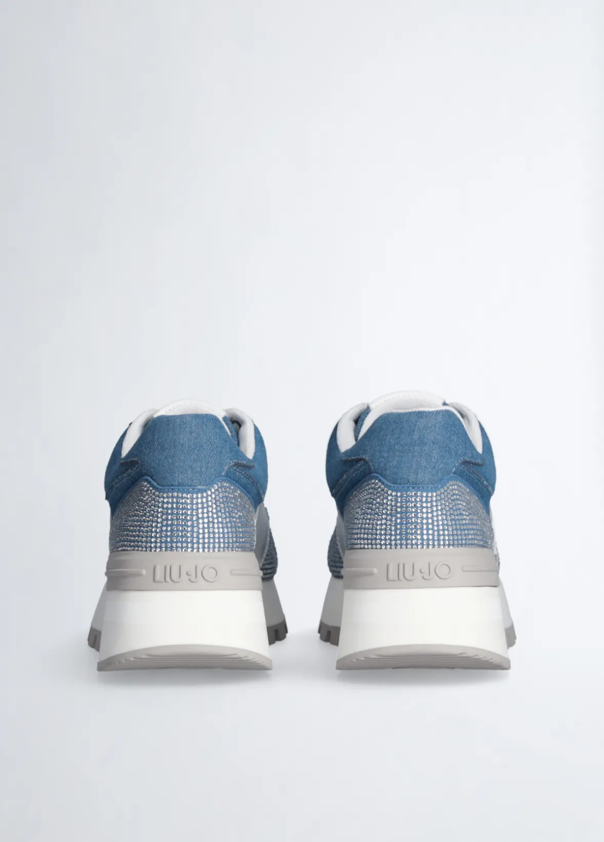 Sneakers in denim con strass