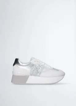 Sneakers in denim effetto laminato