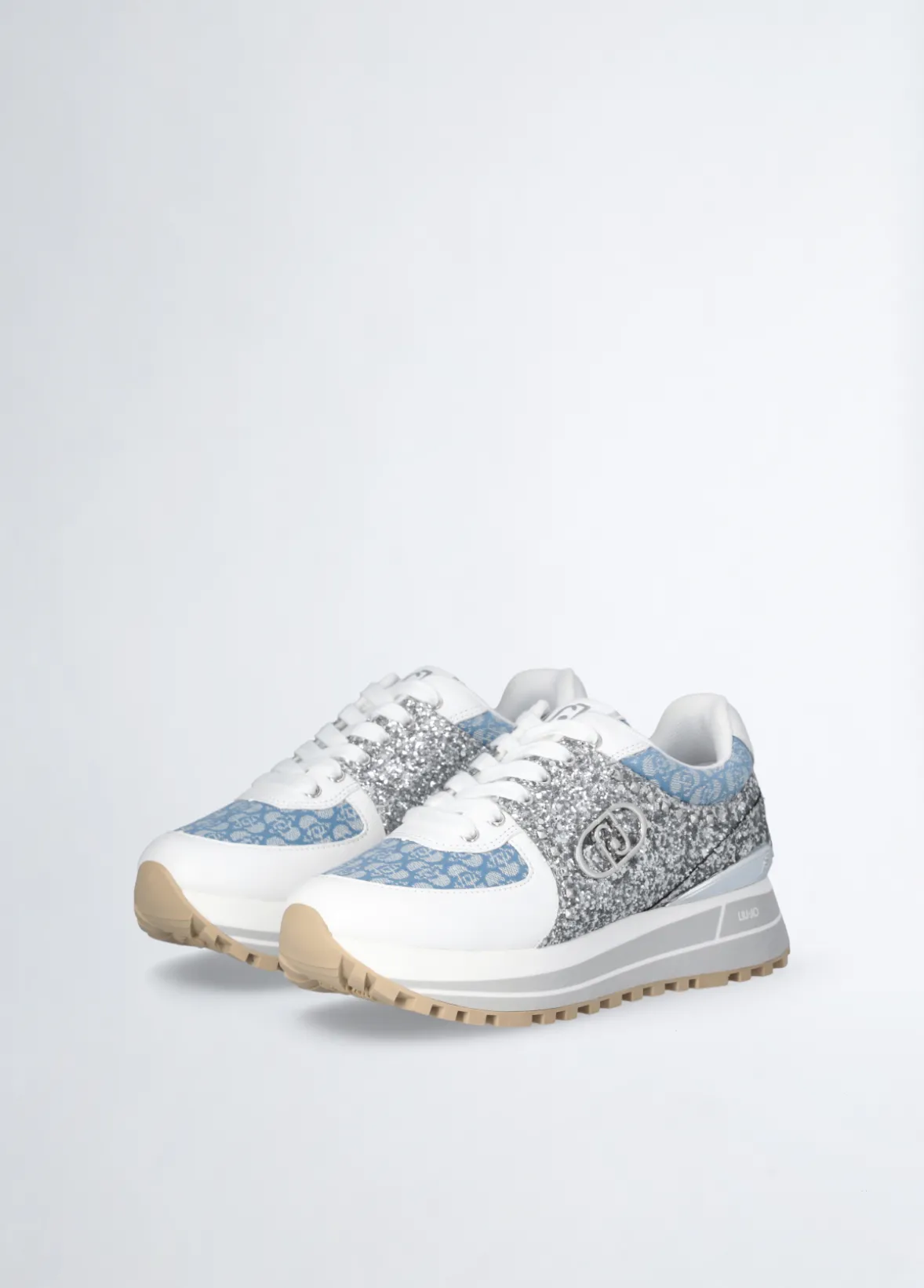 Sneakers in glitter e monogram