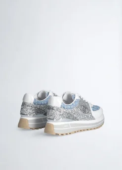 Sneakers in glitter e monogram