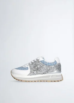 Sneakers in glitter e monogram