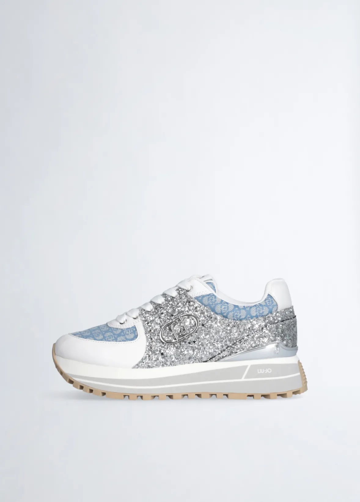 Sneakers in glitter e monogram