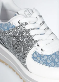 Sneakers in glitter e monogram