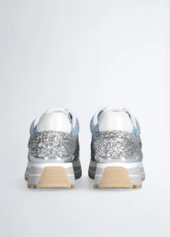 Sneakers in glitter e monogram
