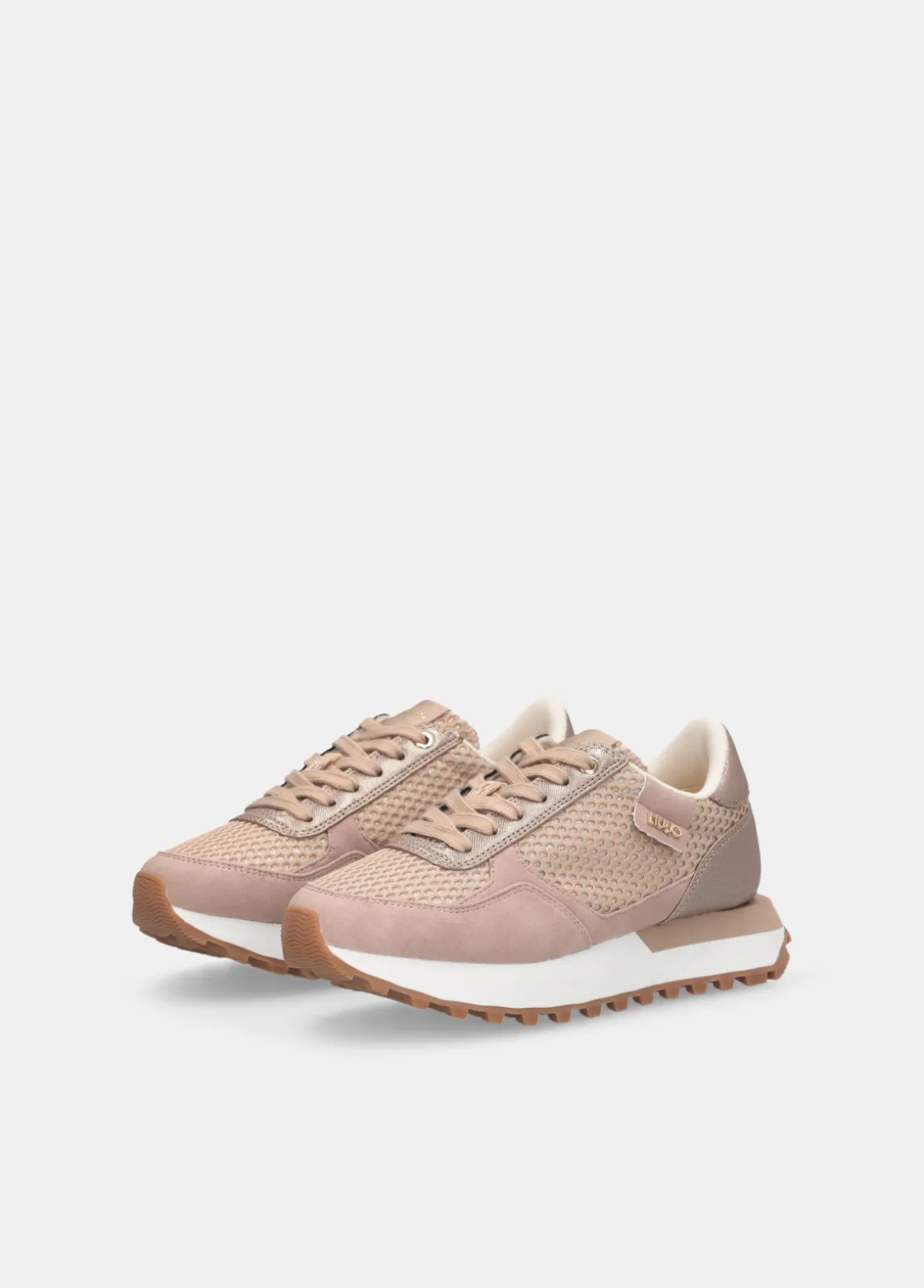 Sneakers in glitter mesh