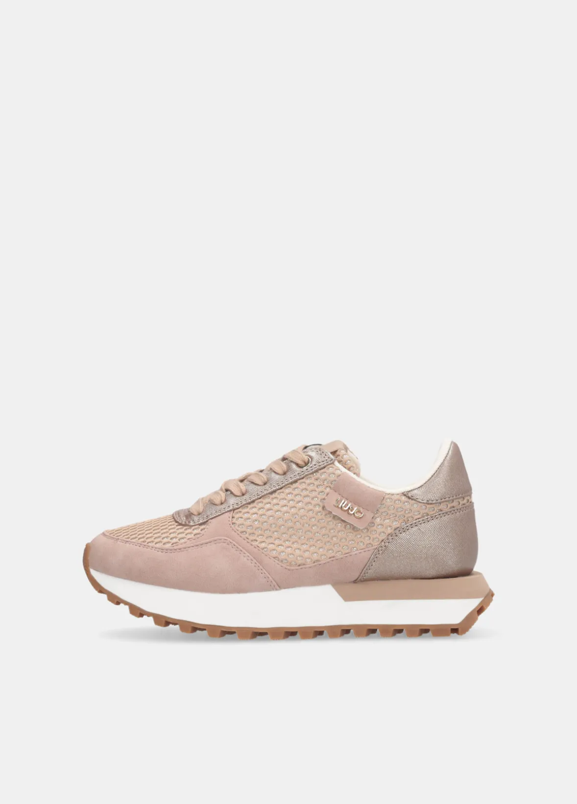 Sneakers in glitter mesh