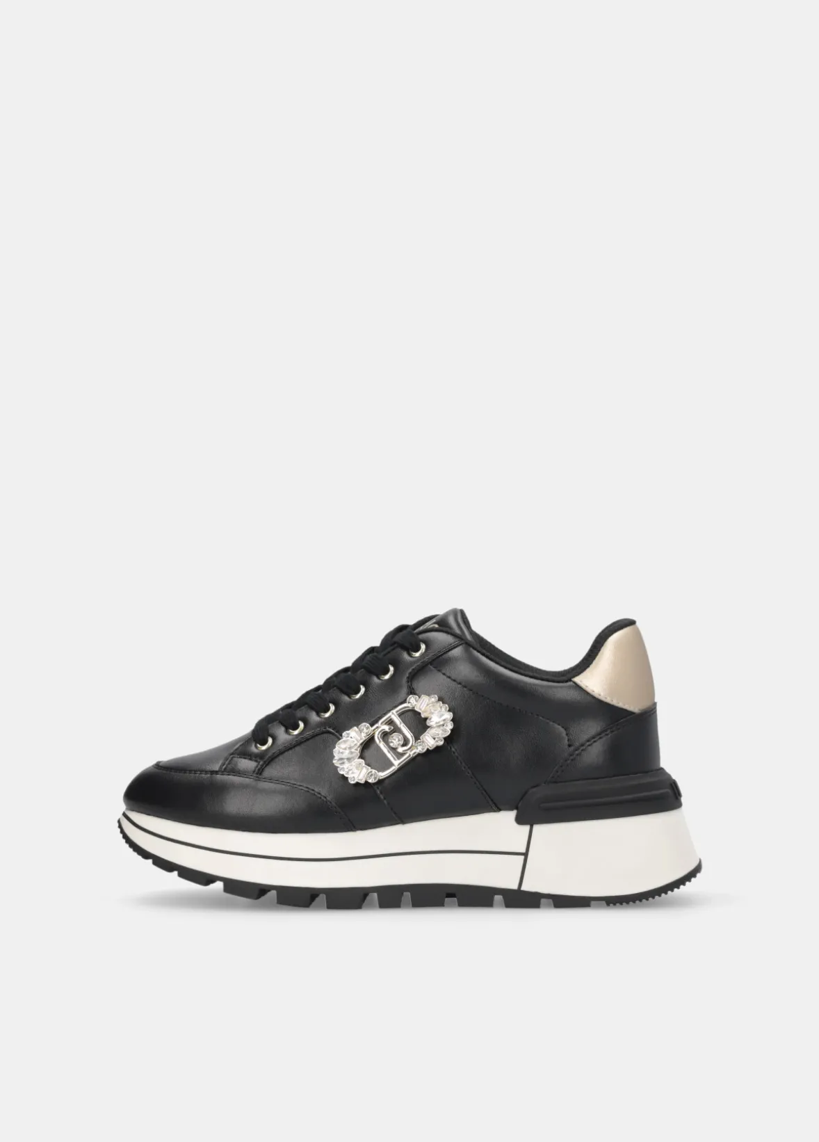 Sneakers in pelle con logo gioiello
