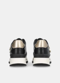 Sneakers in pelle con logo gioiello