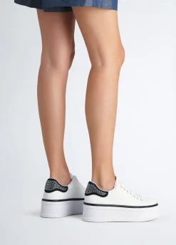 Sneakers in pelle con strass
