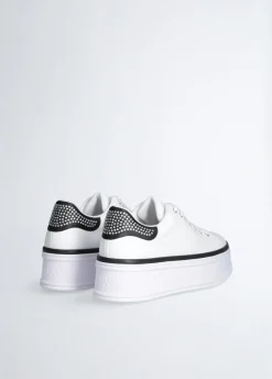 Sneakers in pelle con strass