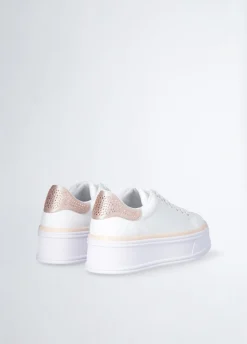 Sneakers in pelle con strass