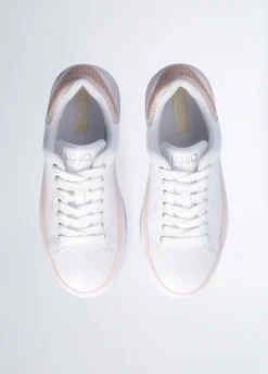 Sneakers in pelle con strass