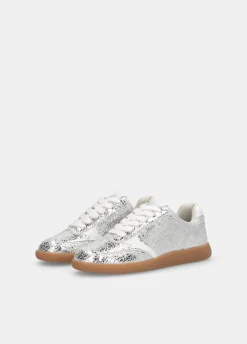 Sneakers in pelle crackle laminata
