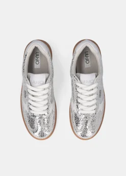 Sneakers in pelle crackle laminata