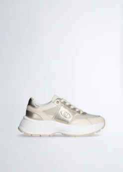 Sneakers in pelle e lurex