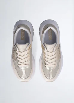 Sneakers in pelle e lurex