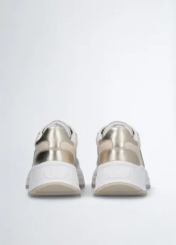 Sneakers in pelle e lurex