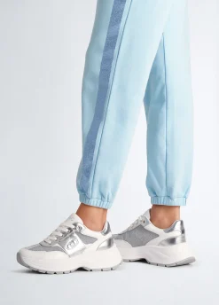Sneakers in pelle e lurex