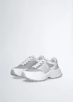 Sneakers in pelle e lurex