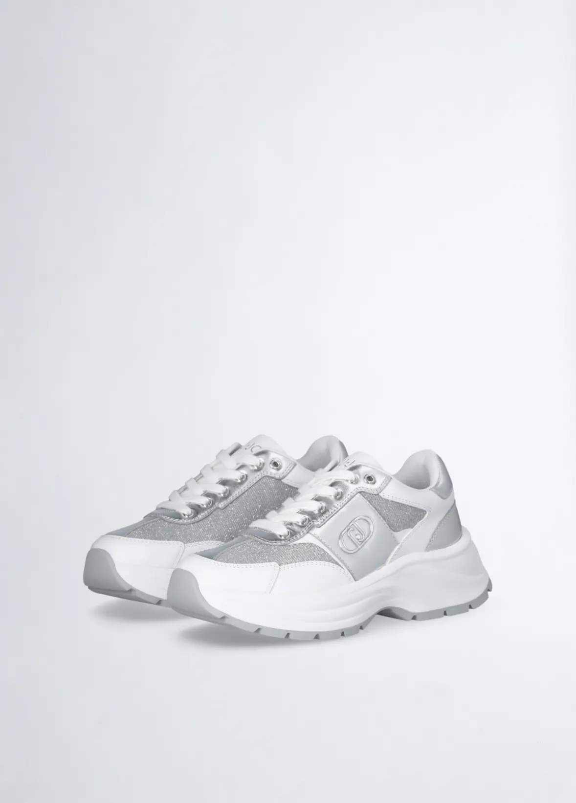 Sneakers in pelle e lurex