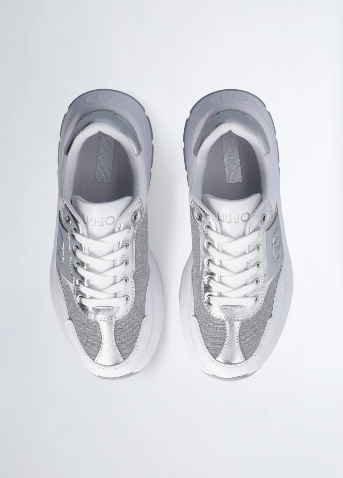 Sneakers in pelle e lurex