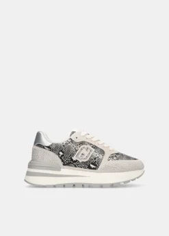 Sneakers in pitone con strass