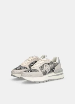 Sneakers in pitone con strass