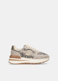 Sneakers in pitone con strass