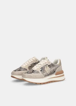 Sneakers in pitone con strass