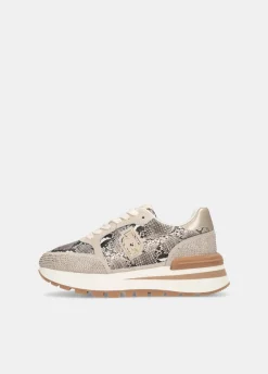 Sneakers in pitone con strass