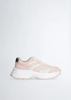 Sneakers in suede e brighty mesh