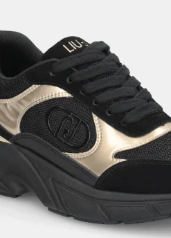 Sneakers in suede e mesh