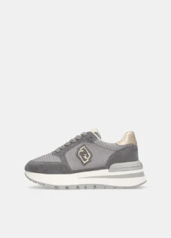 Sneakers in suede e mesh