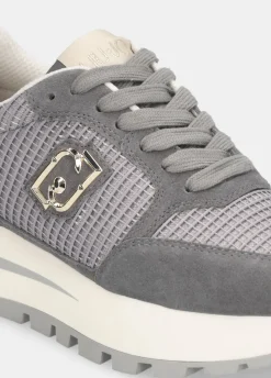 Sneakers in suede e mesh
