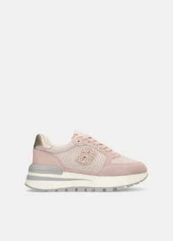 Sneakers in suede e mesh