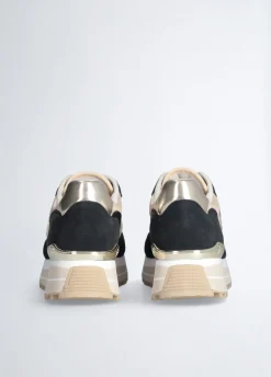 Sneakers platform con ricami floreali