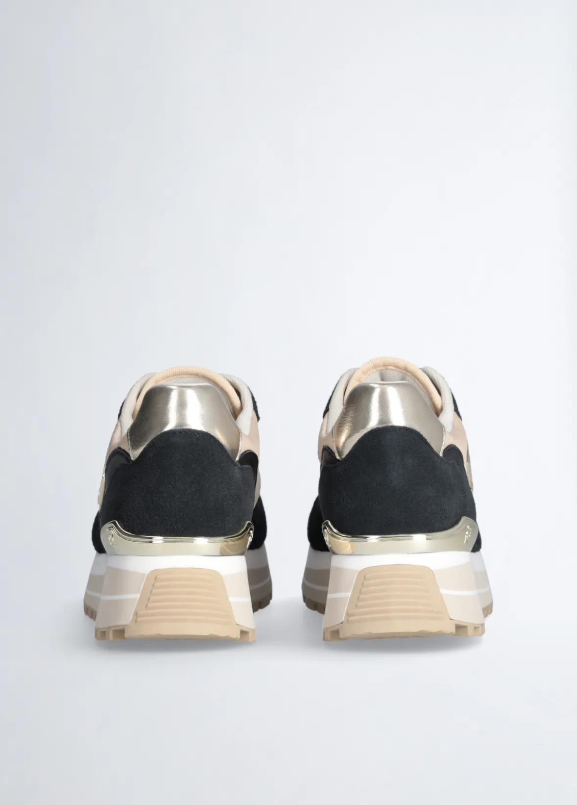 Sneakers platform con ricami floreali