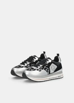 Sneakers platform glitter animalier