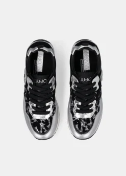 Sneakers platform glitter animalier