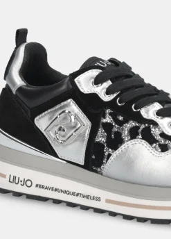 Sneakers platform glitter animalier