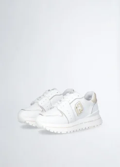 Sneakers platform in pelle