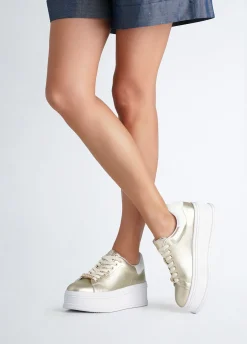 Sneakers platform in pelle