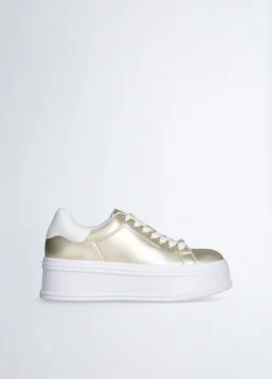 Sneakers platform in pelle